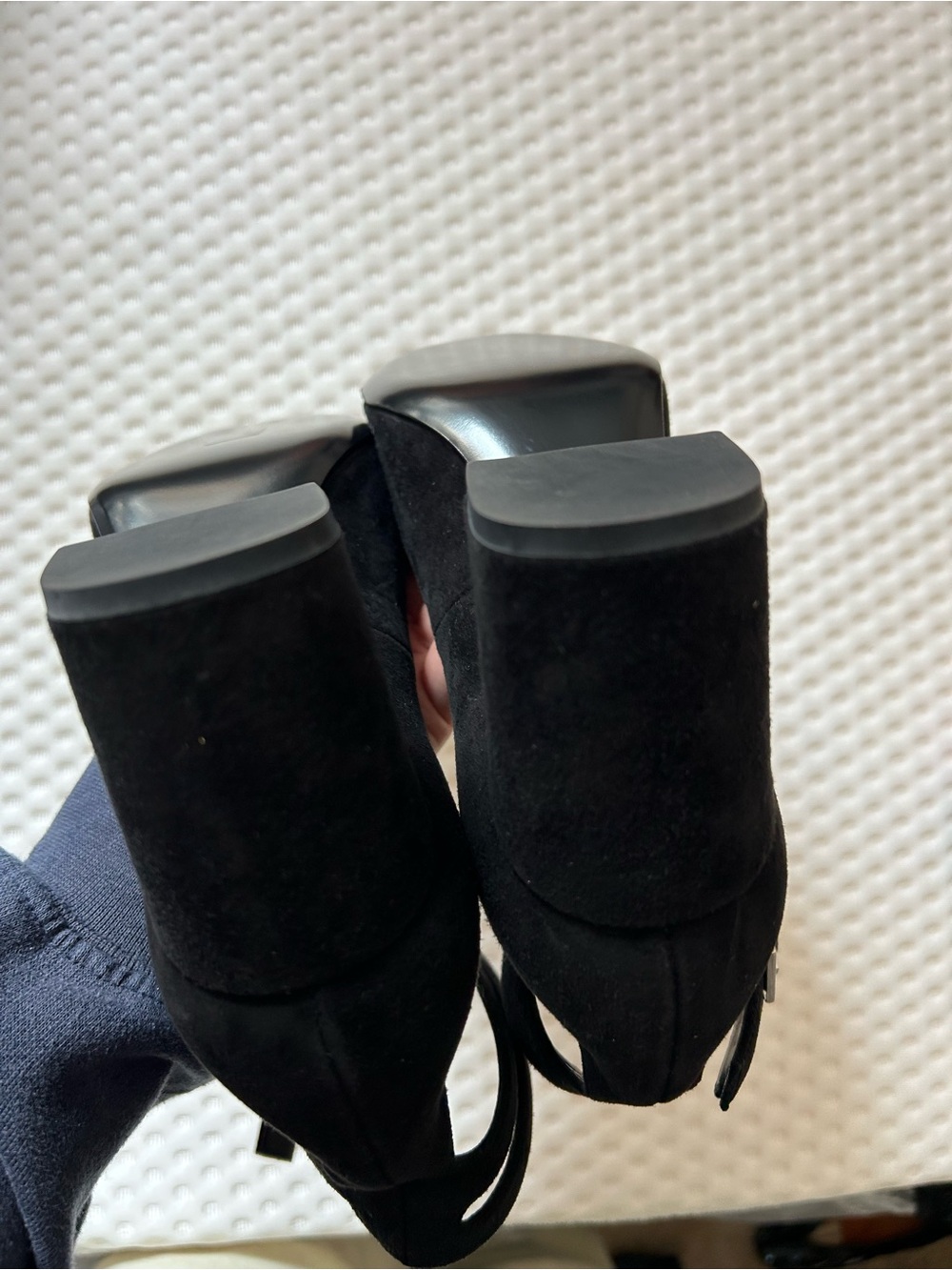Saint Laurent Babies 70 Black Suede Double Strap Pumps EU 38 - Picture 8 of 10